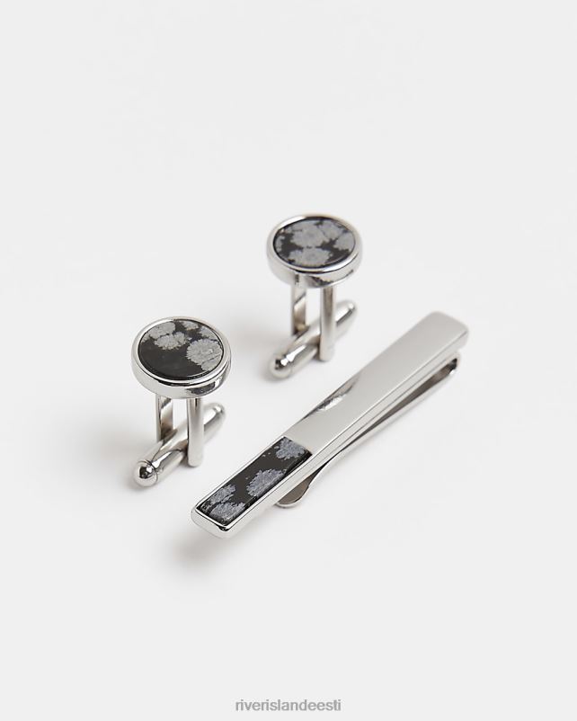 tarvikud must mehed River Island kividetailide lipsuklambrite komplekt 44TLL2968
