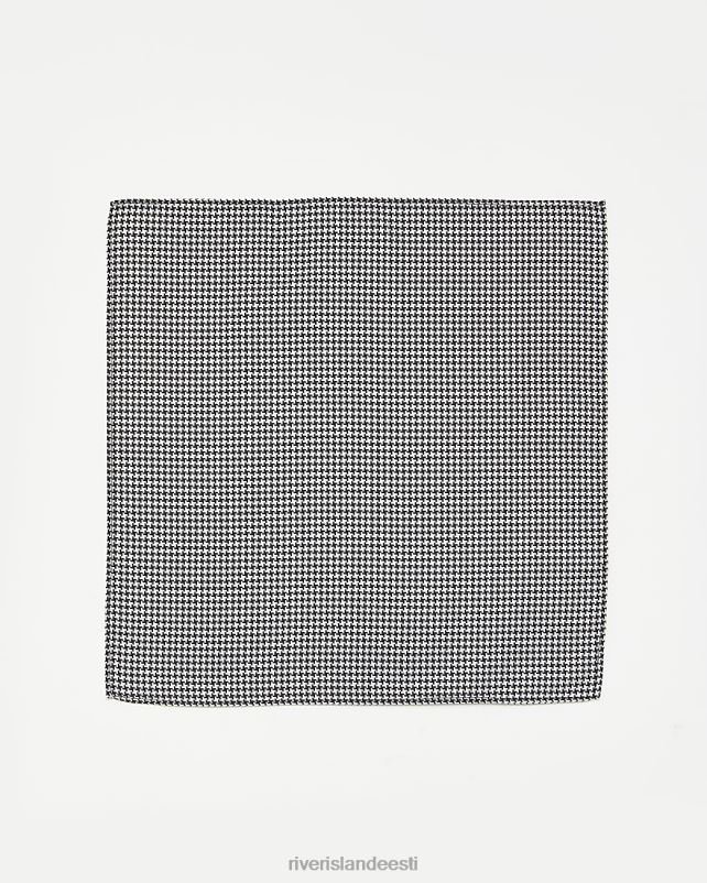 tarvikud must mehed River Island kutsikahamba lips ja tasku ruudu komplekt 44TLL2595