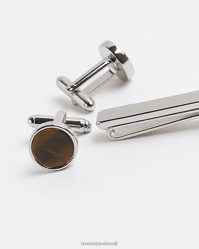 tarvikud pruun mehed River Island kividetailide lipsuklambrite komplekt 44TLL2970