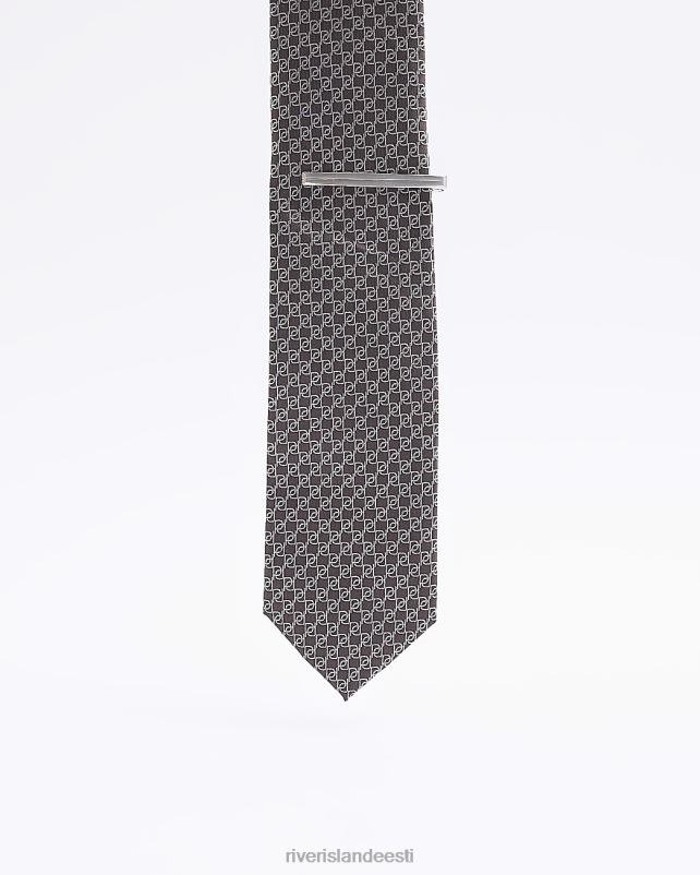 tarvikud pruun mehed River Island monogrammlips ja klambrikomplekt 44TLL5918