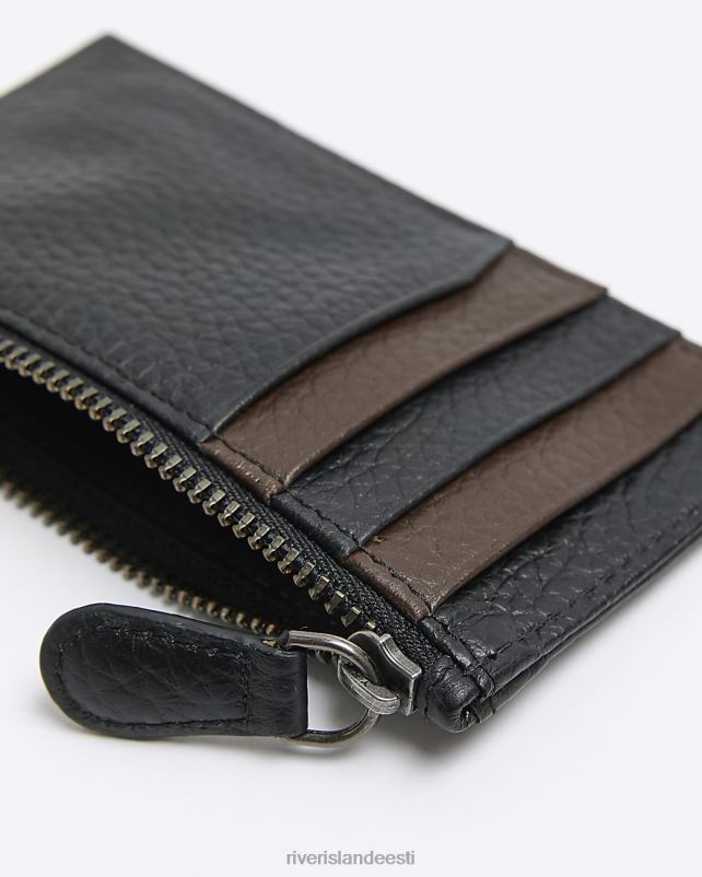 tarvikud must mehed River Island nahast lukuga taskukaardihoidja 44TLL5515
