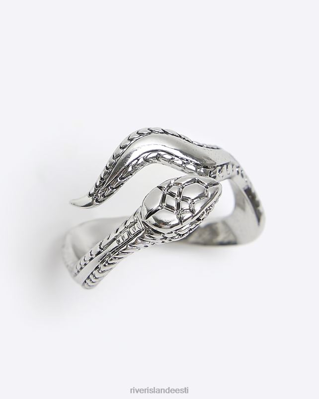 tarvikud hõbedane mehed River Island värvi snake wrap ring 44TLL5647