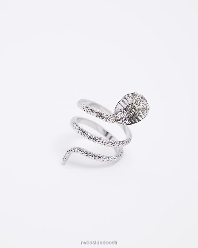 tarvikud hõbedane mehed River Island värvi snake wrap ring 44TLL5857