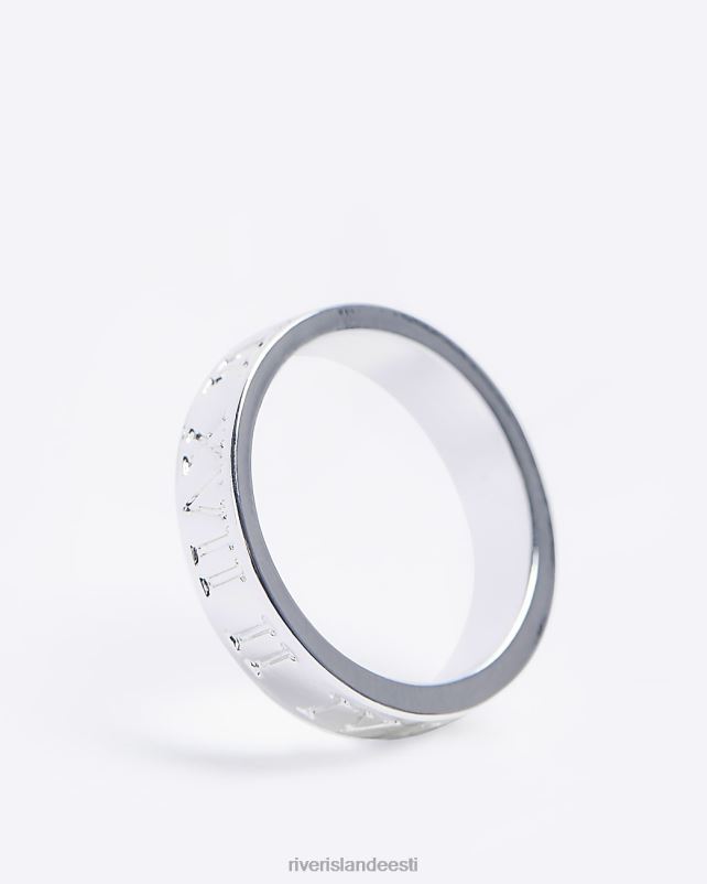 tarvikud hõbedane mehed River Island värviline graveeritud sõrmus 44TLL5913
