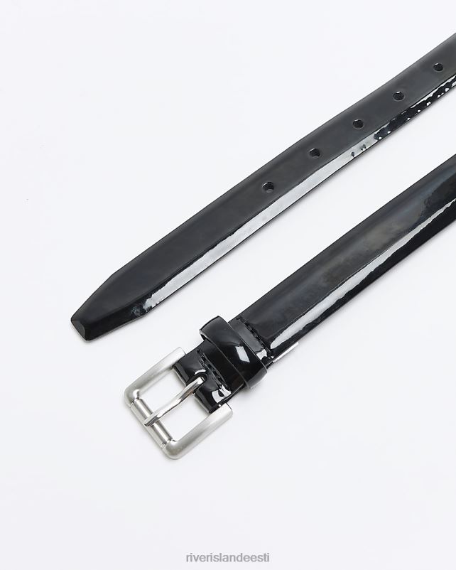 tarvikud must mehed River Island kunstnahast lakkpandlaga vöö 44TLL5679