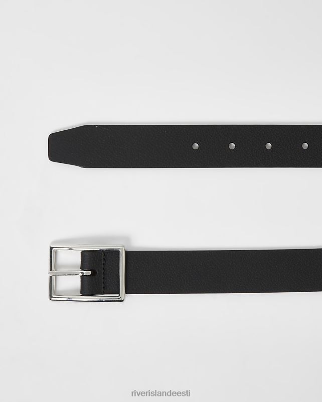 tarvikud must mehed River Island nahast pandlaga vöö 44TLL3130