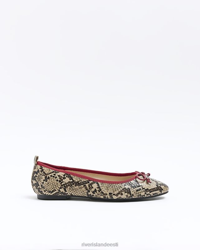 jalatsid beež naised River Island print vibu balleti kingad 44TLL4439