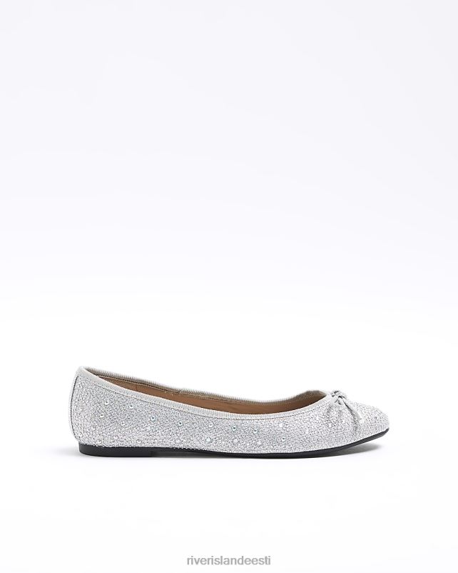 jalatsid hõbedane naised River Island diamante balletikingad 44TLL4151