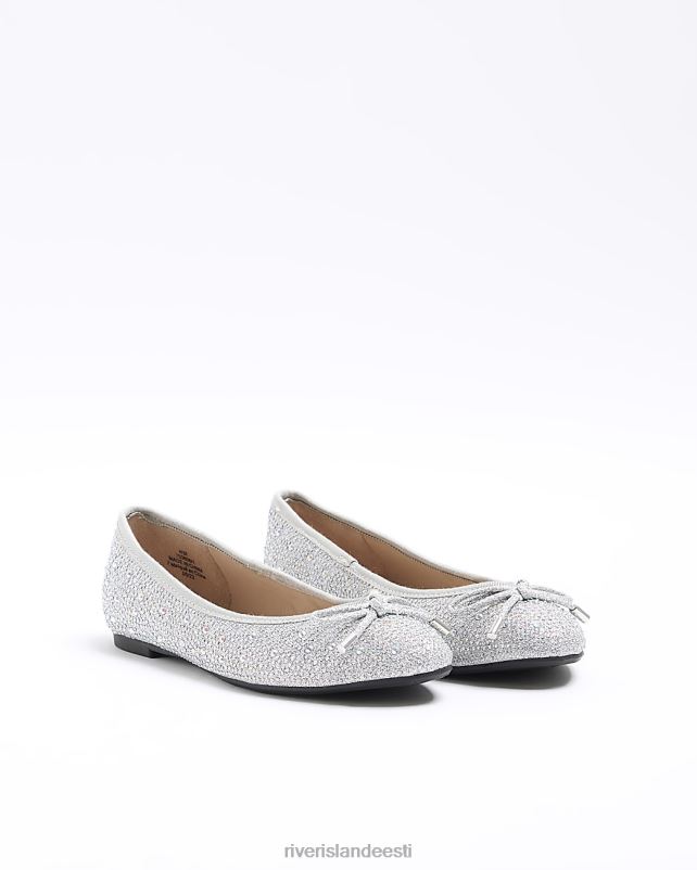 jalatsid hõbedane naised River Island diamante balletikingad 44TLL4151