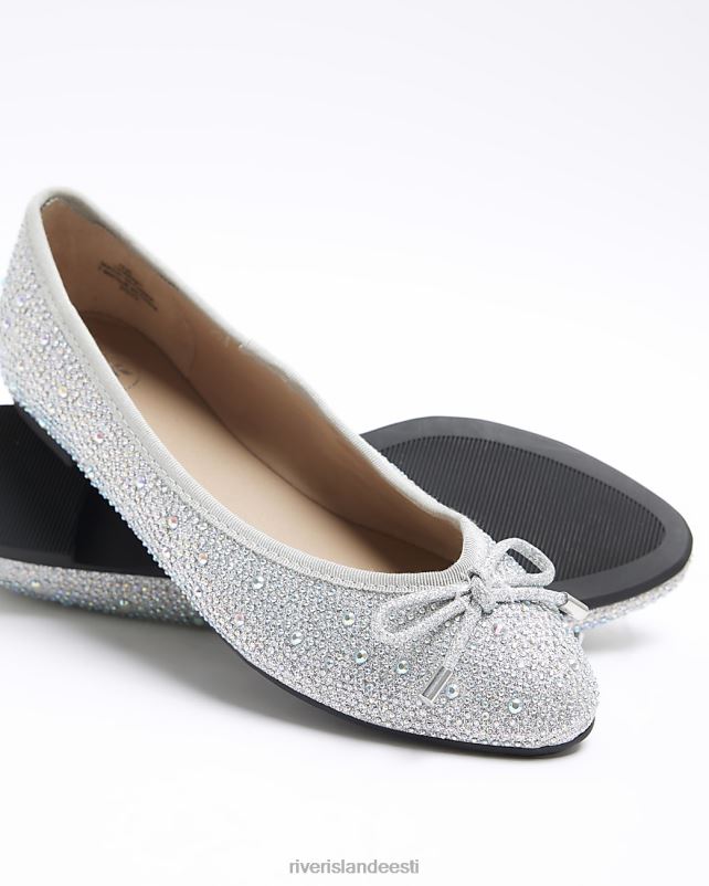 jalatsid hõbedane naised River Island diamante balletikingad 44TLL4151