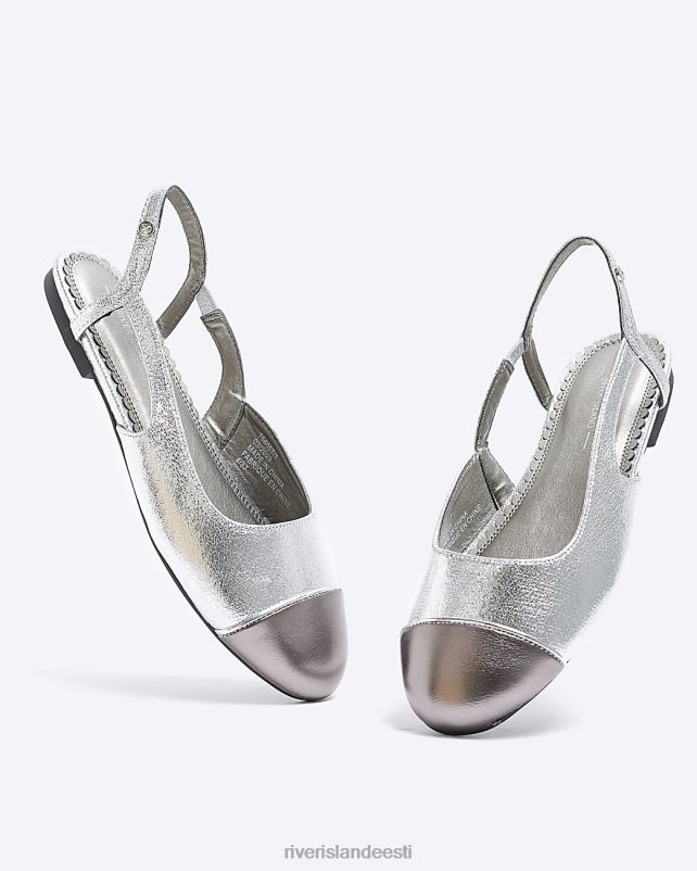 jalatsid hõbedane naised River Island slingback balletikingad 44TLL1626