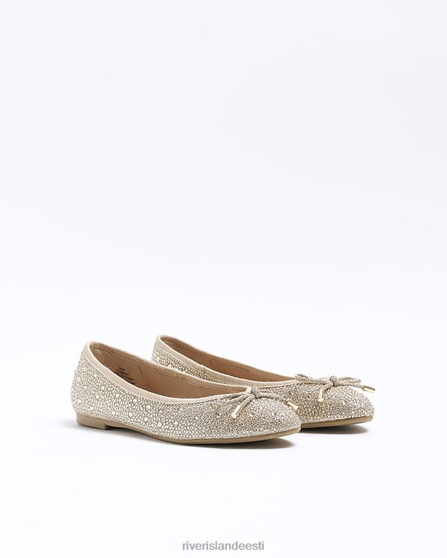 jalatsid kullast naised River Island kaunistatud balletikingad 44TLL4501