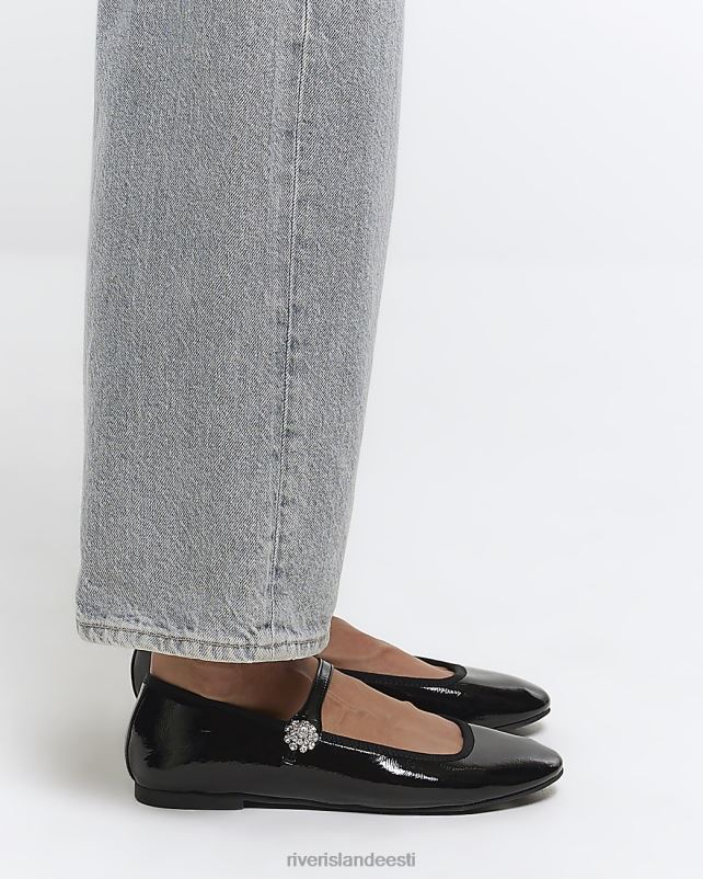 jalatsid must naised River Island diamante rihmaga balletikingad 44TLL138