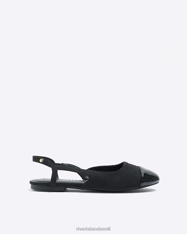 jalatsid must naised River Island slingback balletikingad 44TLL1627