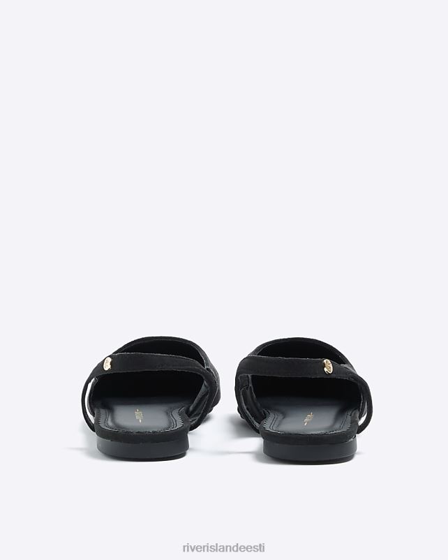 jalatsid must naised River Island slingback balletikingad 44TLL1627