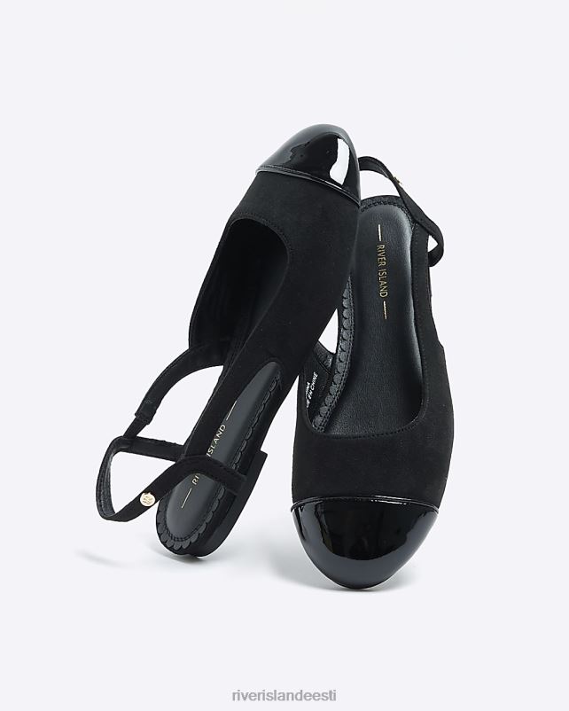 jalatsid must naised River Island slingback balletikingad 44TLL1627
