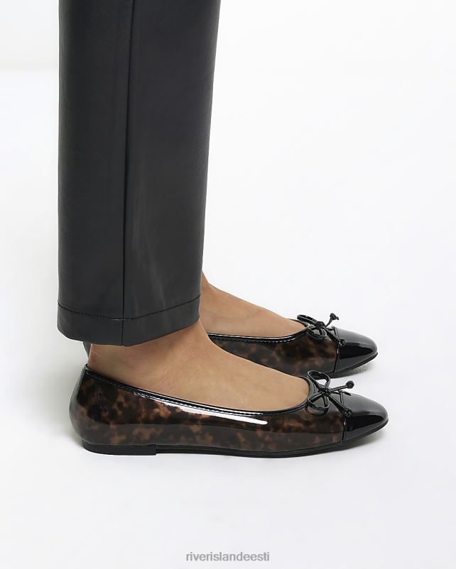 jalatsid pruun naised River Island kilpkonnakoorest balletikingad 44TLL3868