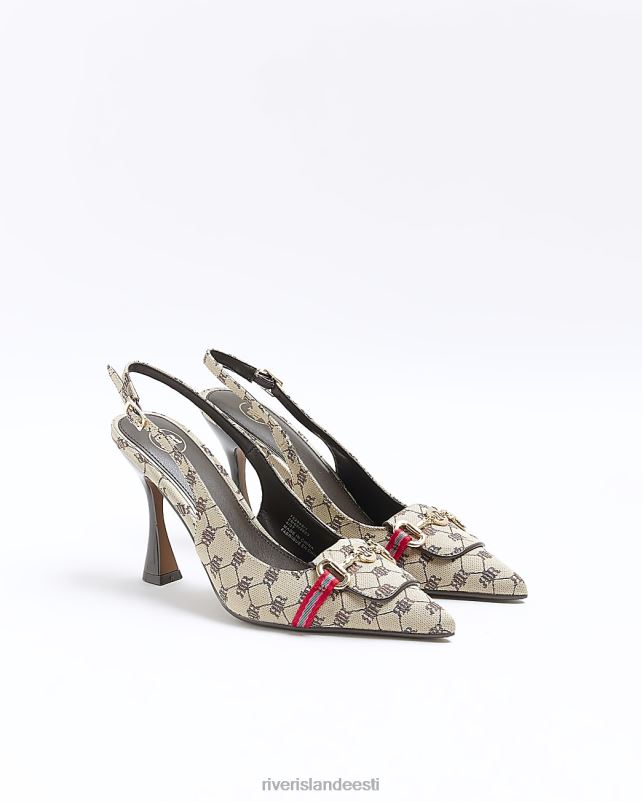 jalatsid beež naised River Island ri monogramm kett kontsaga kohtukingad 44TLL1322