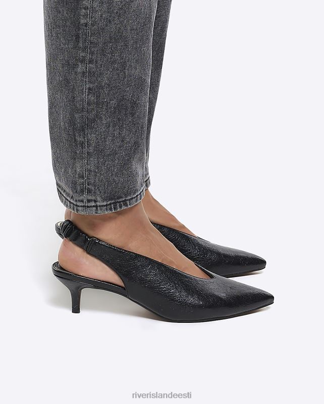 jalatsid must naised River Island kassipoja kontsadega kohtukingad 44TLL975