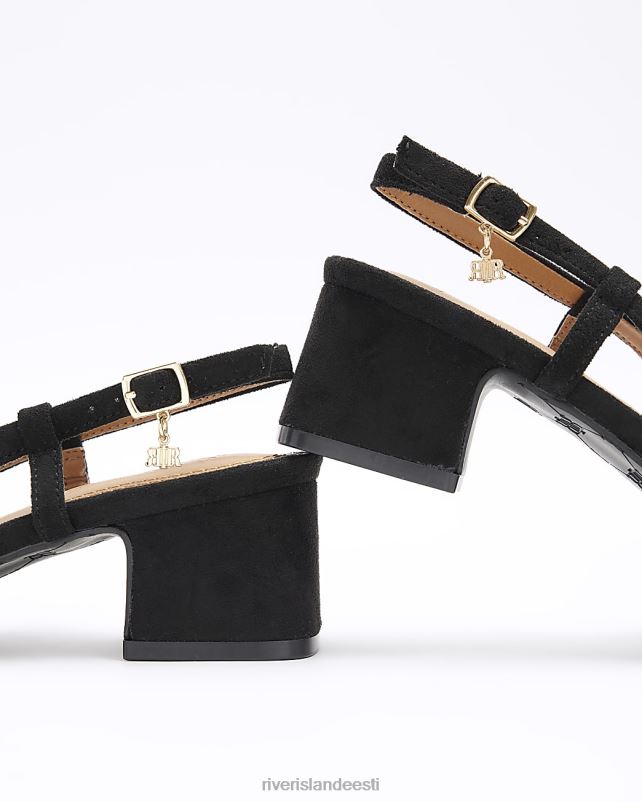 jalatsid must naised River Island laia istuvusega plokk-kontsaga kohtujalatsid 44TLL3753