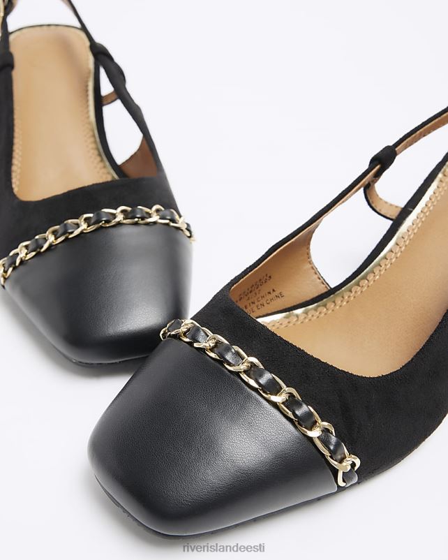 jalatsid must naised River Island laia istuvusega plokk-kontsaga kohtujalatsid 44TLL3753