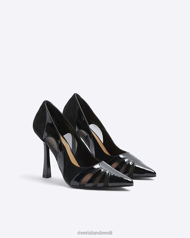 jalatsid must naised River Island laia istuvusega võrgust terava otsaga jalanõud 44TLL763