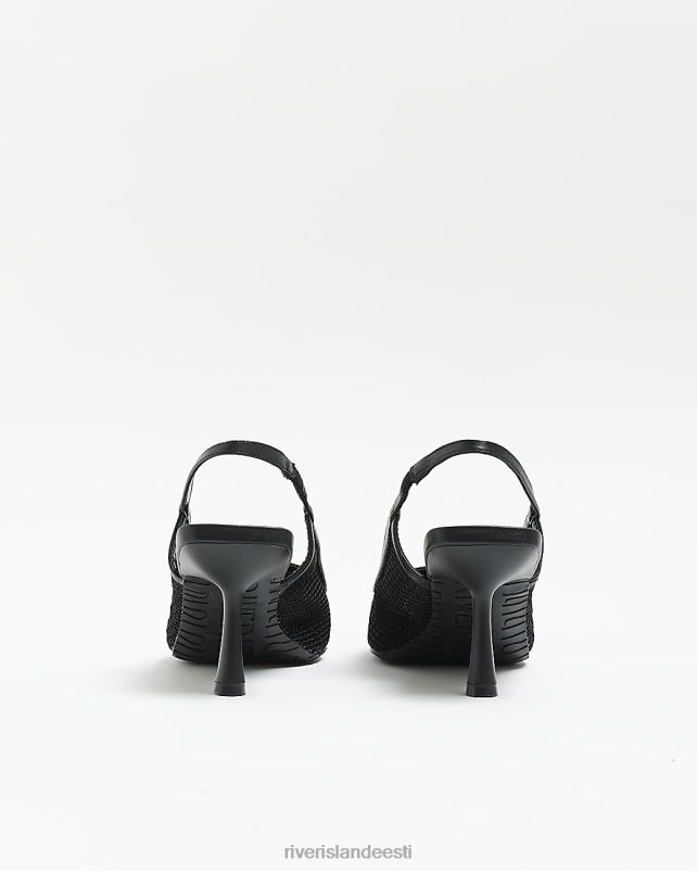 jalatsid must naised River Island laia võrkkangaga kontsakingad 44TLL177