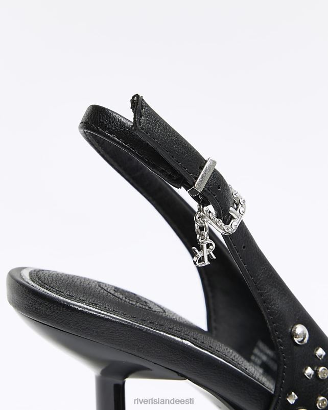 jalatsid must naised River Island naastud kontsaga kohtukingad 44TLL4238