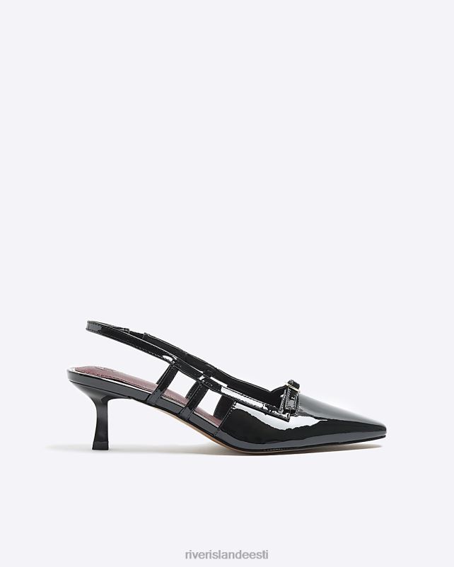 jalatsid must naised River Island patenteeritud slingback kohtujalats 44TLL218