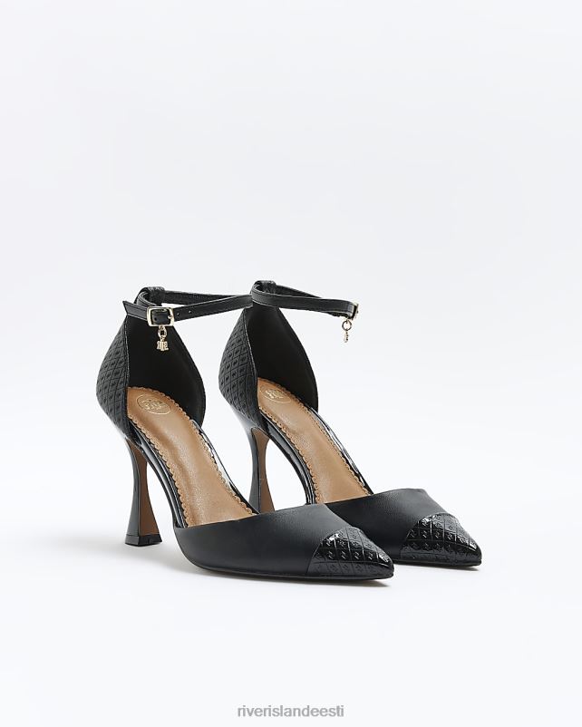 jalatsid must naised River Island reljeefse kontsaga kohtukingad 44TLL1047