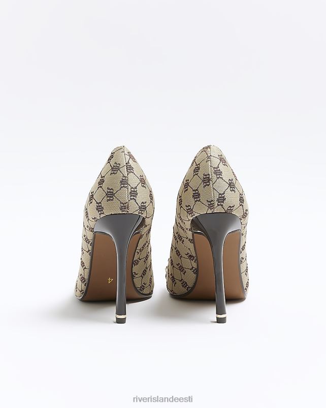 jalatsid pruun naised River Island žakaarmonogrammi kontsaga kohtukingad 44TLL1040