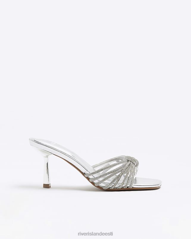 jalatsid hõbedane naised River Island kaunistatud kontsaga muulakingad 44TLL1128