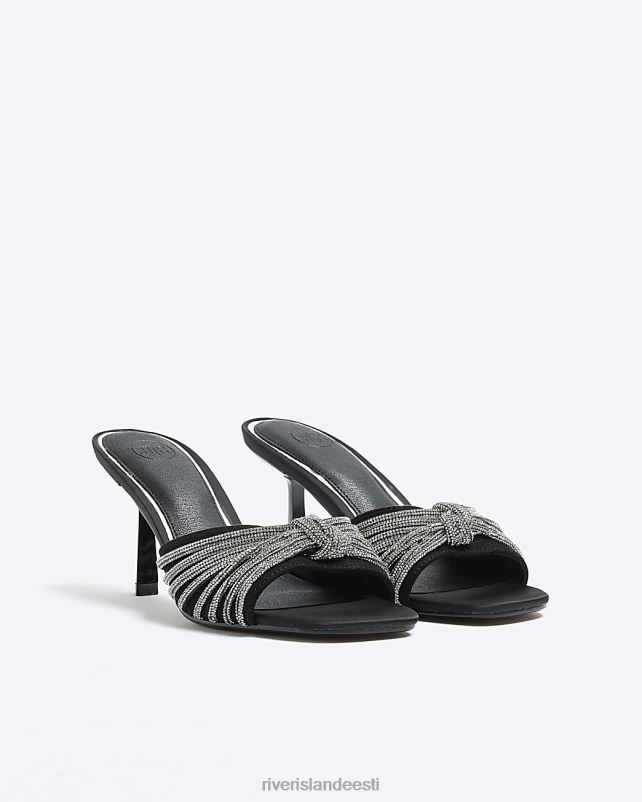 jalatsid must naised River Island kaunistatud kontsaga muulakingad 44TLL1129