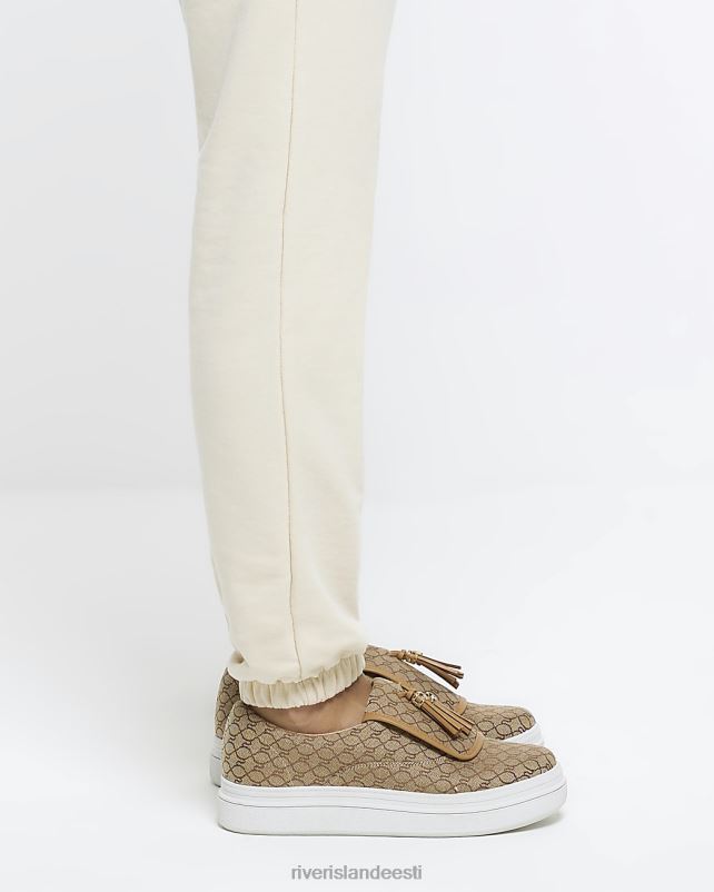 jalatsid pruun naised River Island tuti monogramm plimsols 44TLL1516