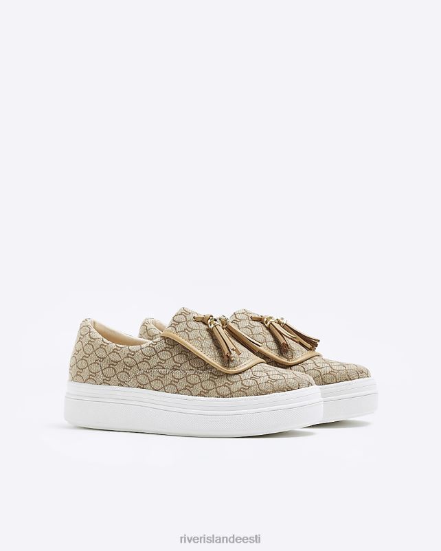 jalatsid pruun naised River Island tuti monogramm plimsols 44TLL1516
