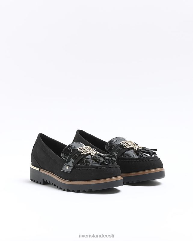 jalatsid must naised River Island laia istuvusega reljeefsed pätsid 44TLL903