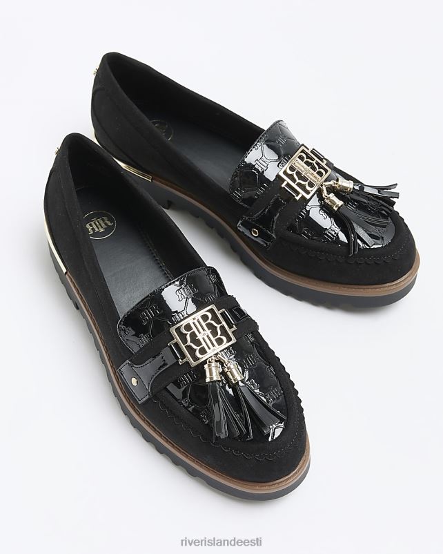 jalatsid must naised River Island laia istuvusega reljeefsed pätsid 44TLL903