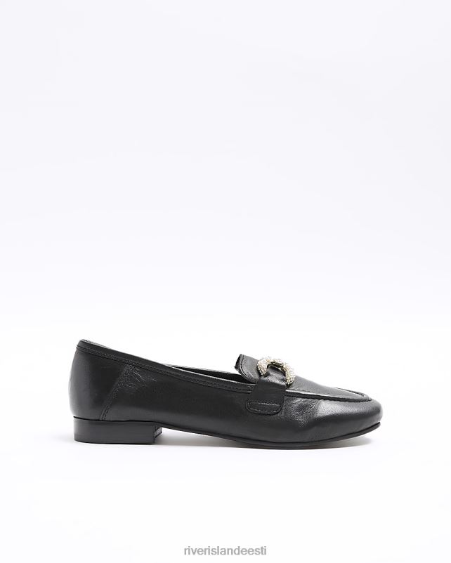 jalatsid must naised River Island pärlikett-loafers 44TLL562