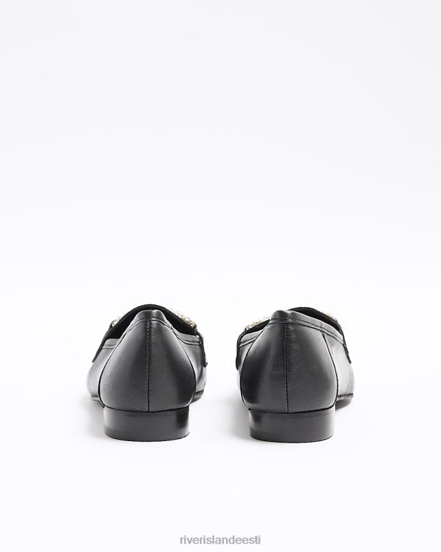 jalatsid must naised River Island pärlikett-loafers 44TLL562