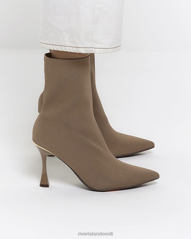 jalatsid beež naised River Island kootud kontsaga poolsaapad 44TLL430