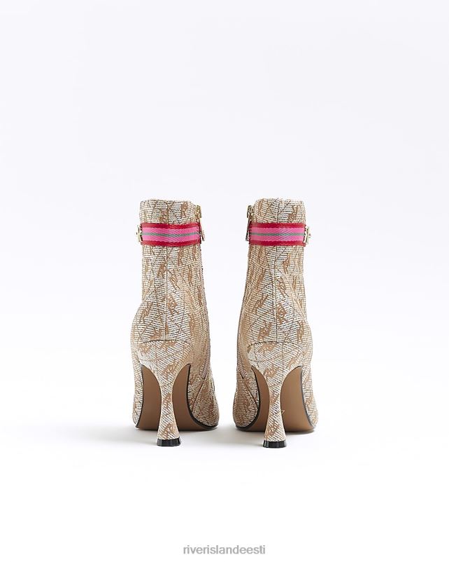 jalatsid beež naised River Island laia istuvusega ri monogrammi kontsaga saapad 44TLL778