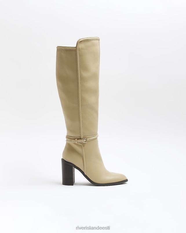jalatsid beež naised River Island pandlaga kontsaga põlvsaapad 44TLL849