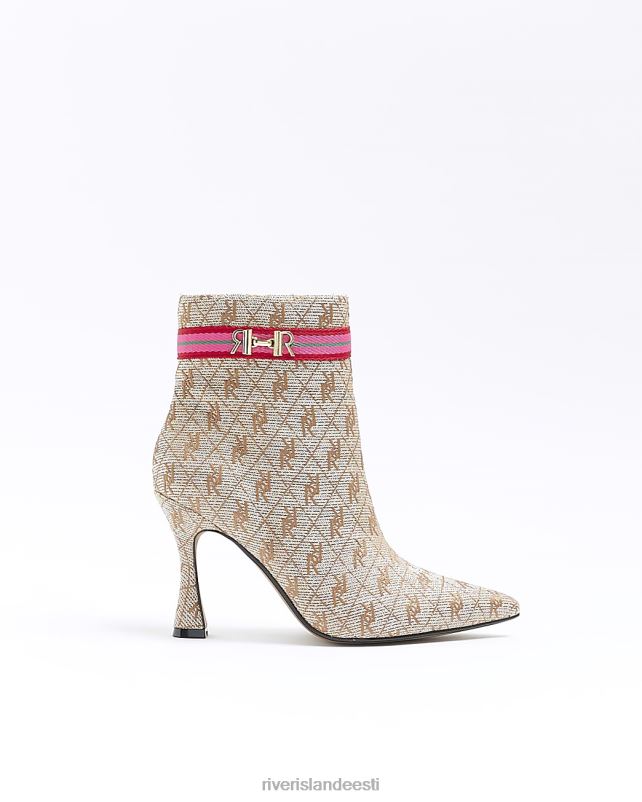 jalatsid beež naised River Island ri monogrammi kontsaga poolsaapad 44TLL4318
