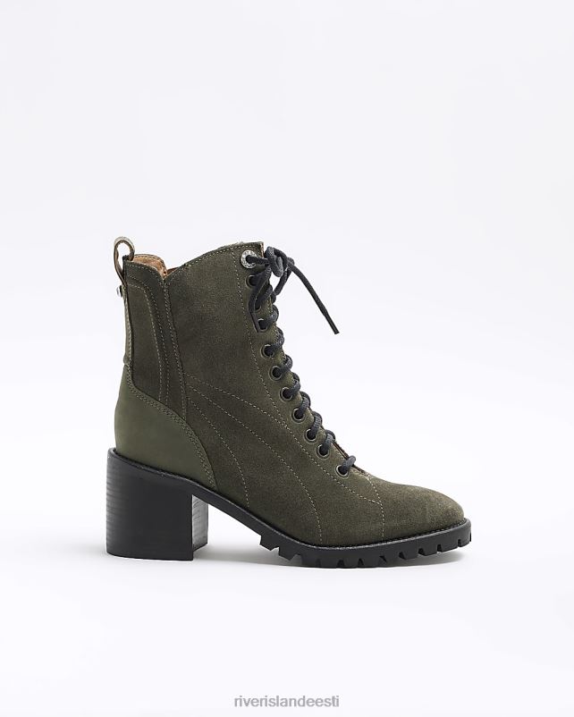 jalatsid khaki naised River Island seemisnahast plokk-kontsaga saapad 44TLL4017