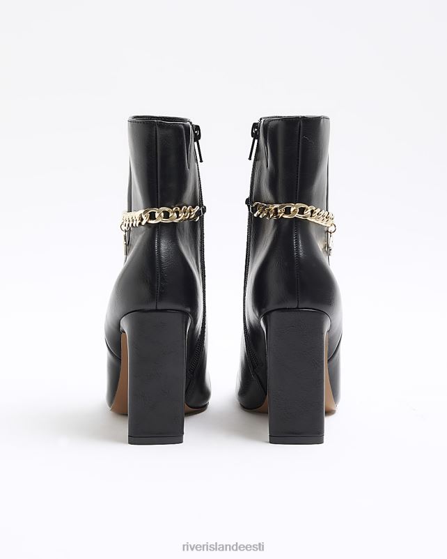 jalatsid must naised River Island ketidetailid kontsaga poolsaapad 44TLL3964