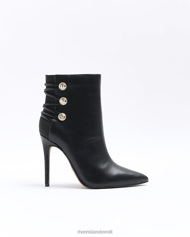 jalatsid must naised River Island kinni seotud kontsaga saapad 44TLL1141