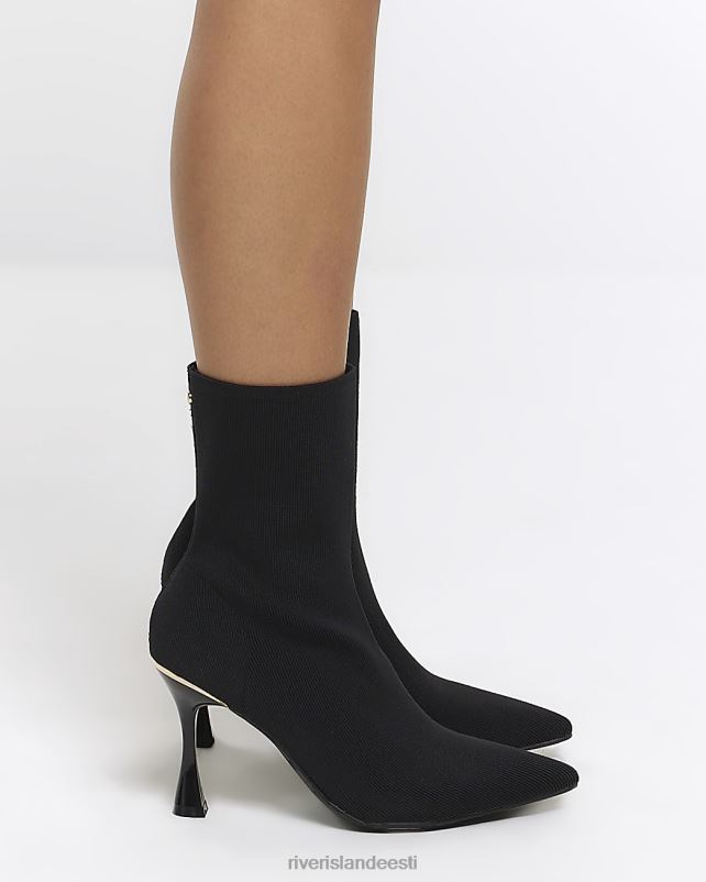 jalatsid must naised River Island kootud kontsaga poolsaapad 44TLL429