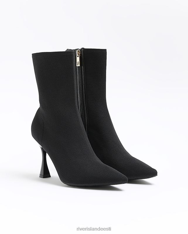 jalatsid must naised River Island kootud kontsaga poolsaapad 44TLL429