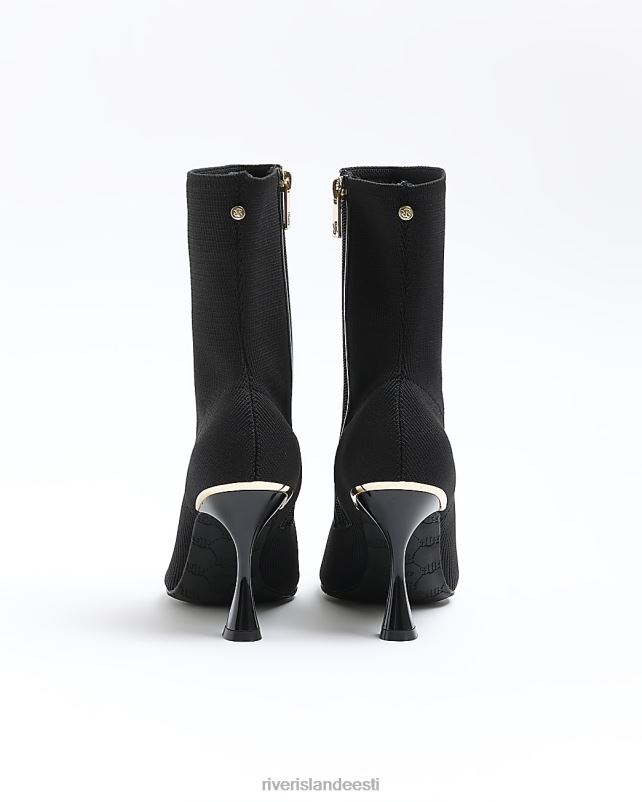 jalatsid must naised River Island kootud kontsaga poolsaapad 44TLL429