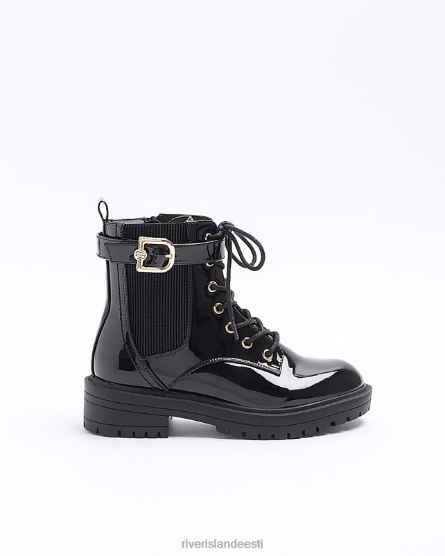 jalatsid must naised River Island laia kinnitusega lakkpandlaga saapad 44TLL31